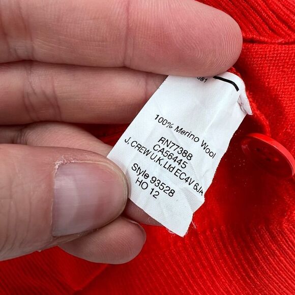 J.‎ Crew Blood Orange Merino Wool Cardigan  small button down - Picture 4 of 8